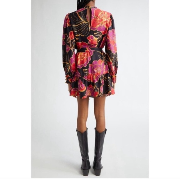 Farm Rio Floral Long-Sleeve Mini Dress - Picture 2 of 7